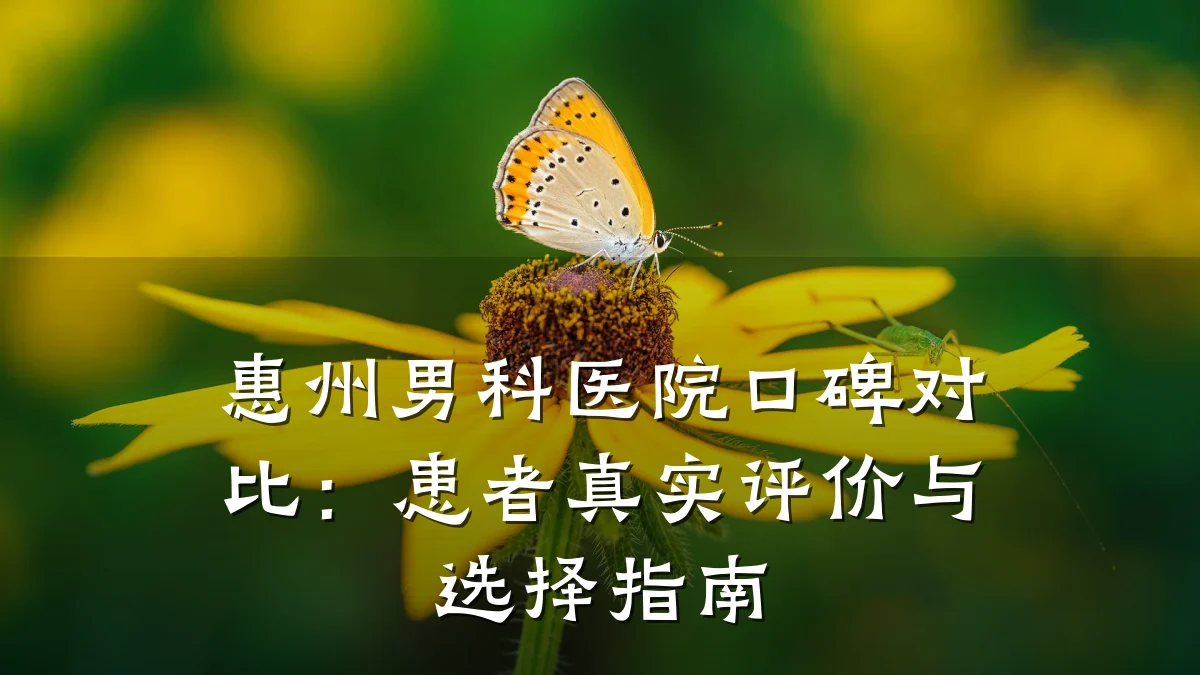 惠州男科医院口碑对比：患者真实评价与选择指南