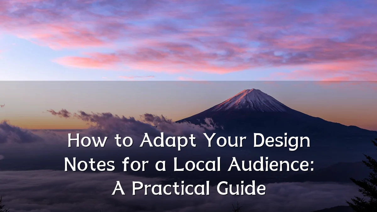 How to Adapt Your Design Notes for a Local Audience: A Practical Guide